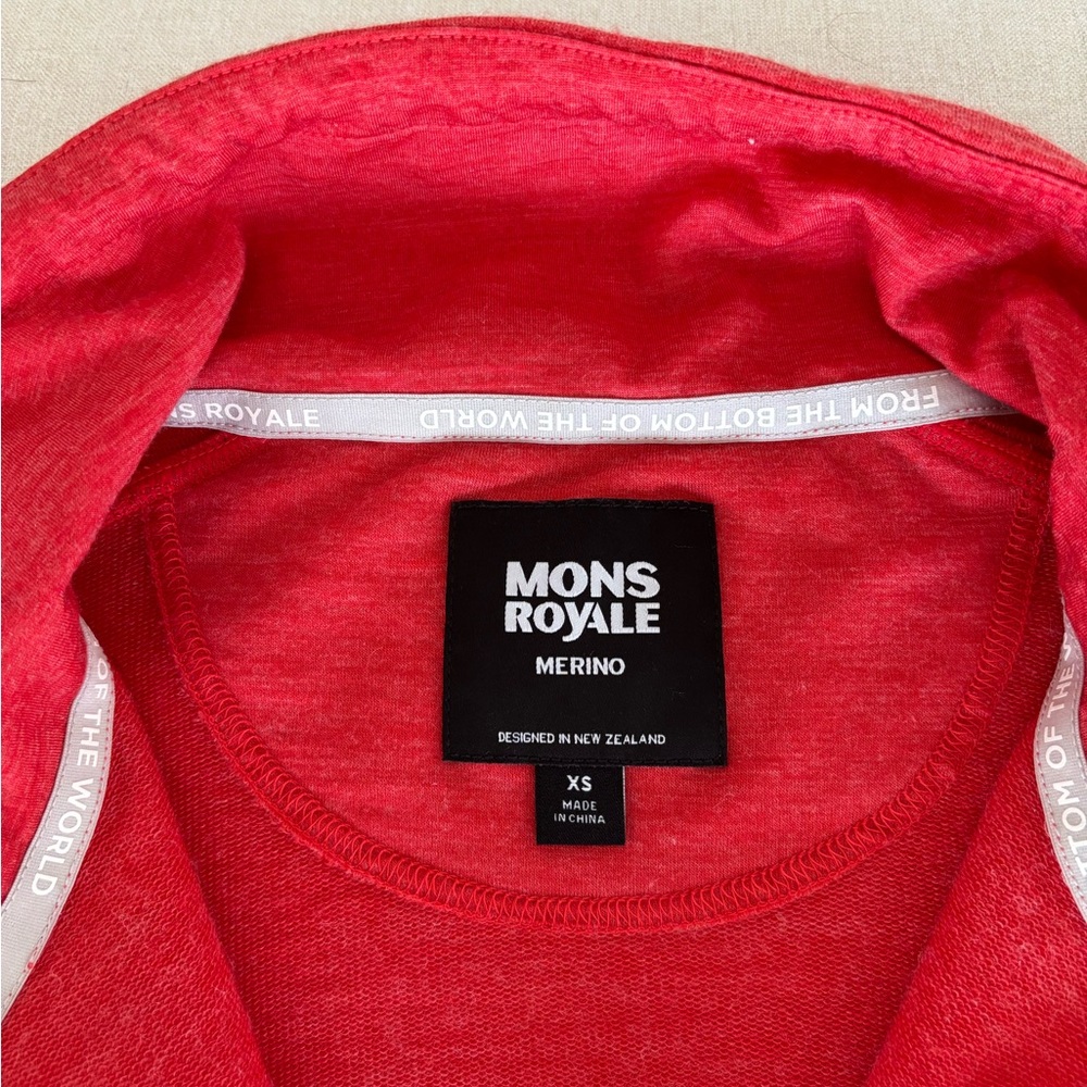 Mons Royale Covert lite 1/2 zip merino sweater XS - Picture 6 of 10